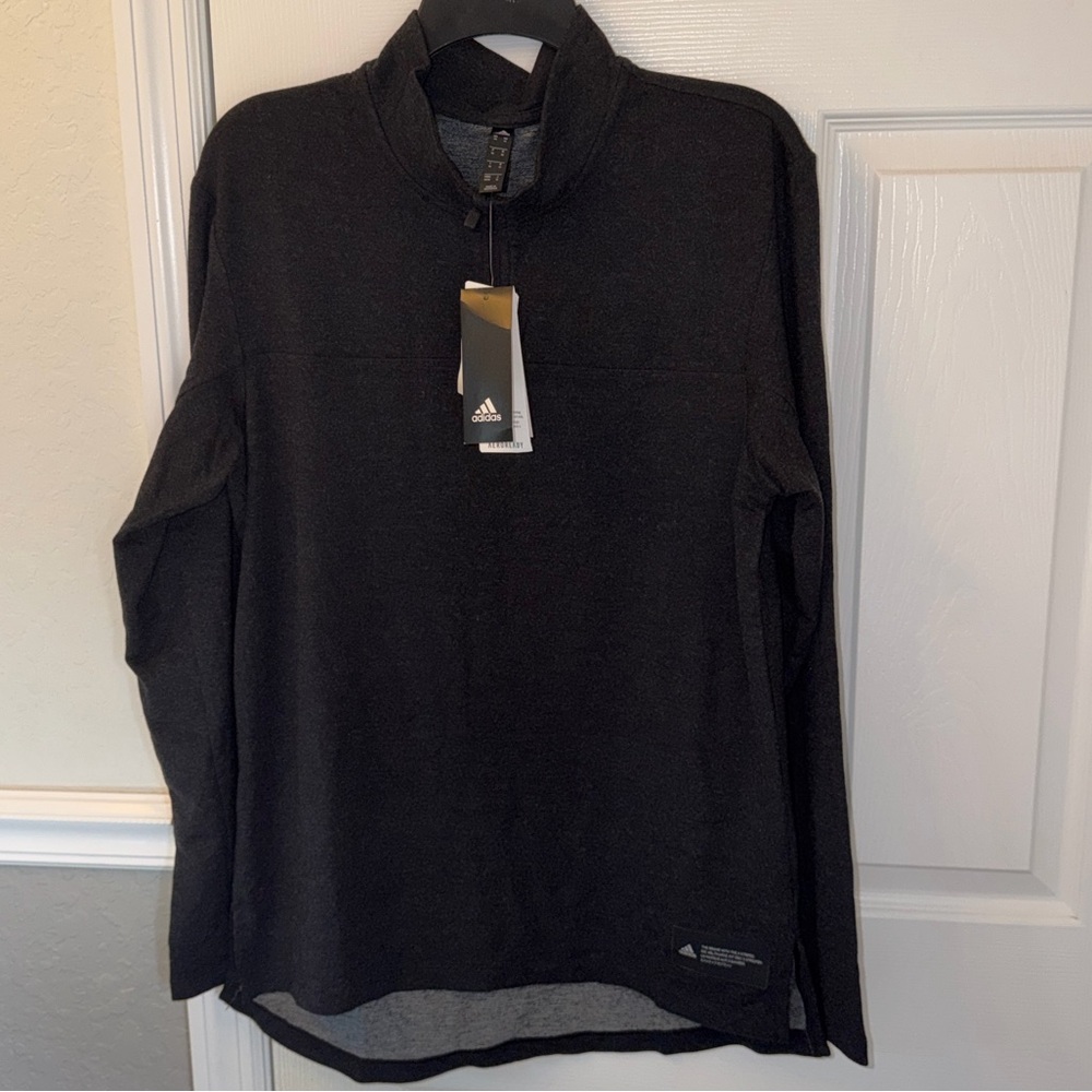 Adidas AeroReady 1/4 Zip Pullover Men’s Lightweight Training Top Black|Med|NWT